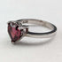 British Vintage Jewelry Heart-shaped Ruby Color Glass Sterling Silver Ring (No. 9) Ring
