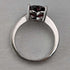British Vintage Jewelry Heart-shaped Ruby Color Glass Sterling Silver Ring (No. 9) Ring