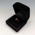 British Vintage Jewelry Heart-shaped Ruby Color Glass Sterling Silver Ring (No. 9) Ring