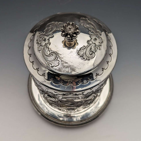 1895年頃 英国アンティーク シルバープレート製 ビスケットバレル James Deakin & Sons