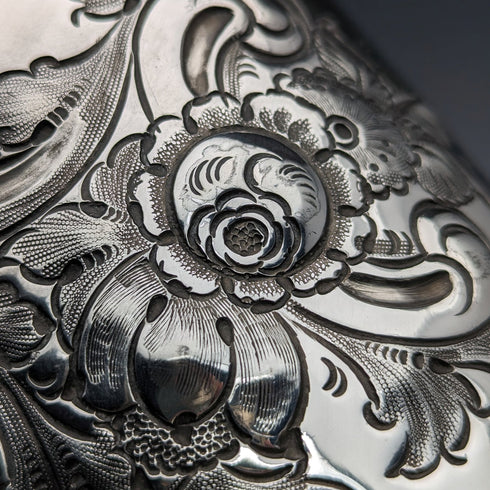 Circa 1895 British Antique Silver Plated Biscuit Barrel James Deakin & Sons