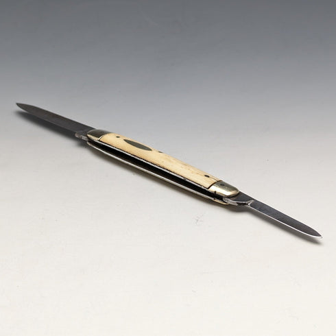 英国アンティーク ボーンハンドル ペンナイフ スチールブレードx2 J Lewis & Sons