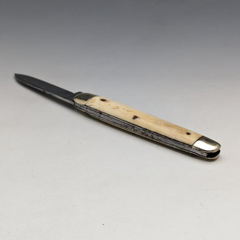 英国アンティーク ボーンハンドル ペンナイフ スチールブレードx2 J Lewis & Sons
