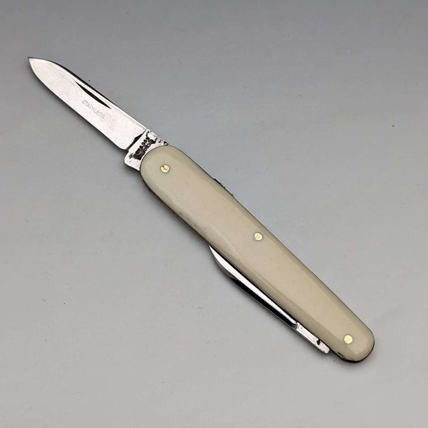 British Vintage Resin Handle Pen Knife Steel Blade x2 Cox&Sons