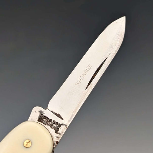 British Vintage Resin Handle Pen Knife Steel Blade x2 Cox&Sons