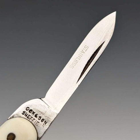 British Vintage Resin Handle Pen Knife Steel Blade x2 Cox&Sons