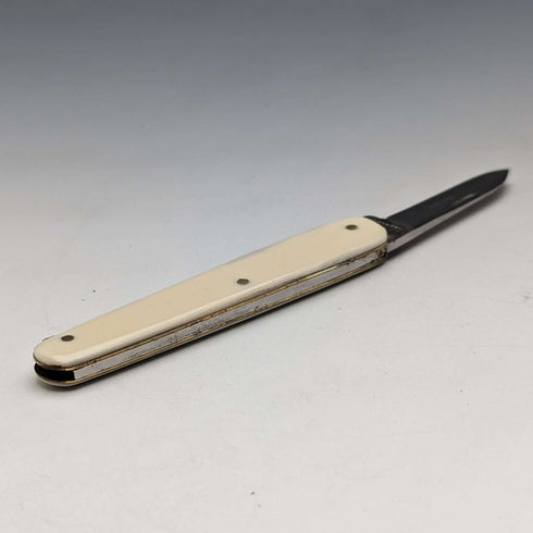 British Vintage Resin Handle Pen Knife Steel Blade x2 Cox&Sons