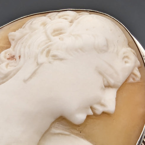 ヴィンテージ 800シルバー&シェルカメオ ブローチ