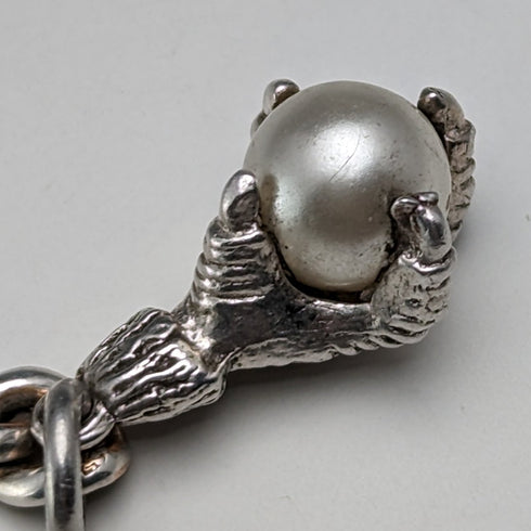 約 1910 年英國古董純銀阿爾伯特鏈 44 克爪子和碗扣