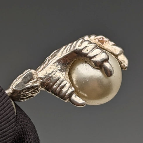 約 1910 年英國古董純銀阿爾伯特鏈 44 克爪子和碗扣