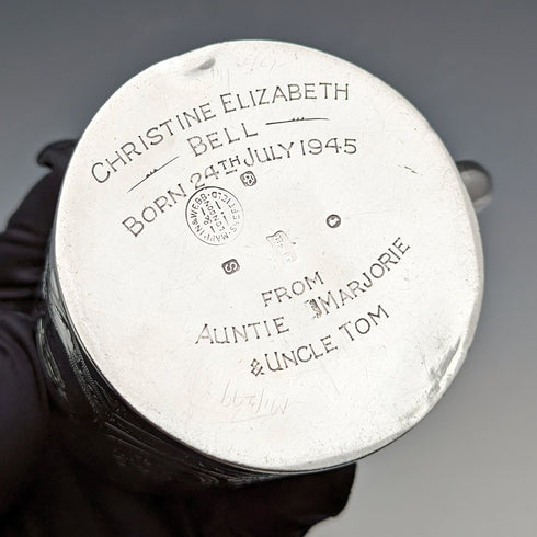 1885年 英国アンティーク 純銀製マグカップ 120g Mappin & Webb