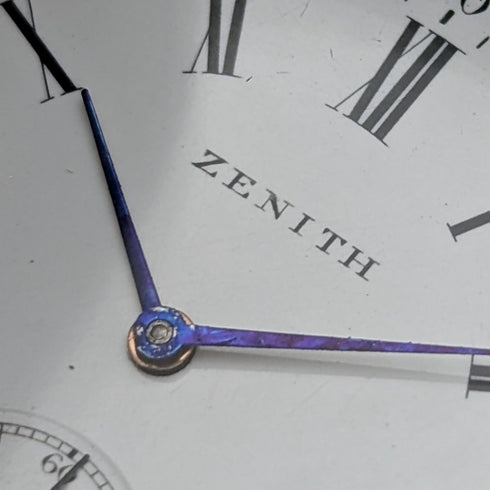 1912年頃 アンティーク ゼニス 懐中時計 彫刻銀側ハンター 動作良好