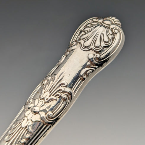 1862年 英国アンティーク 総純銀製 デザートカトラリー 6ペアセット 計467g Martin & Hall 木箱入り