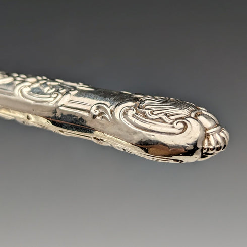 1862年 英国アンティーク 総純銀製 デザートカトラリー 3ペアセット 計233g Martin & Hall トレー入り