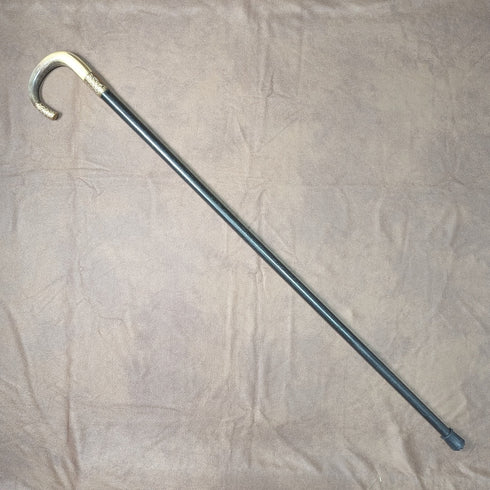 約 1914 年英國古董男士手杖角彎柄黑軸 85 厘米