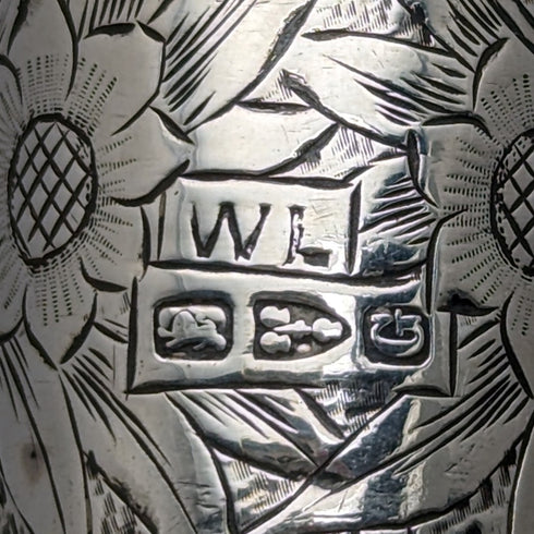 1890 年英國古董男士手杖 L 形鹿角手柄純銀裝飾黑軸 91 厘米