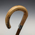 British Vintage Men's Cane, Horn Bent Handle, Sterling Silver Decoration, Hazel Wood Shaft, 92cm