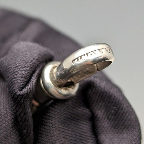 1900年頃 英国アンティーク 純銀製アルバートチェーン 33g ハート型琥珀フォブ