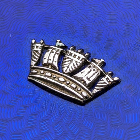 1936年 英国ヴィンテージ 純銀ギョーシェエナメル シガレットケース 95g John William Barrett