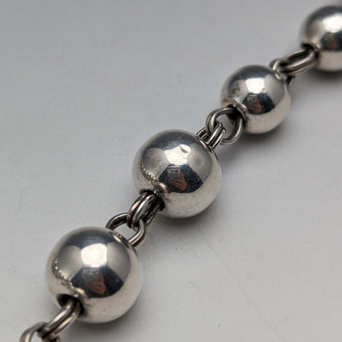 ヴィンテージ 純銀製 大型ビーズネックレス 111g