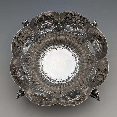 1903年 英国アンティーク 純銀製 脚付きボウル 126g Goldsmiths & Silversmiths