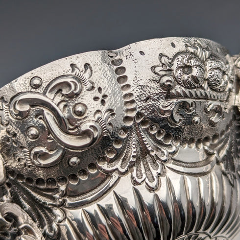 1903年 英国アンティーク 純銀製 脚付きボウル 126g Goldsmiths & Silversmiths