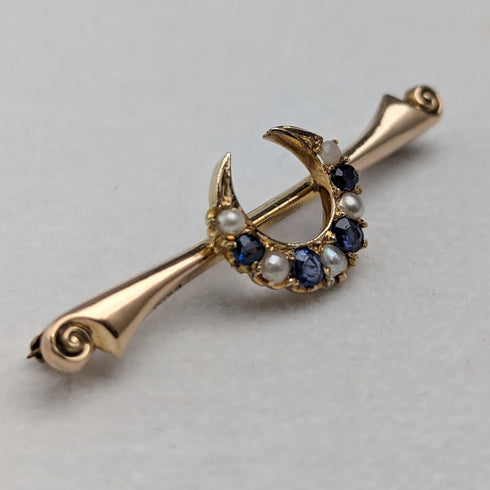 1911年 英国アンティーク 9ctゴールド製 ピンブローチ EWS & Co