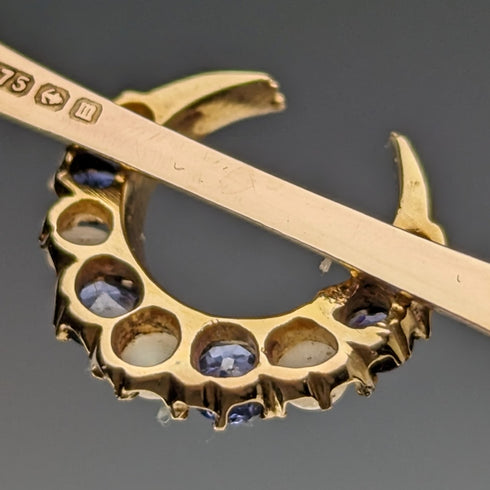 1911年 英国アンティーク 9ctゴールド製 ピンブローチ EWS & Co