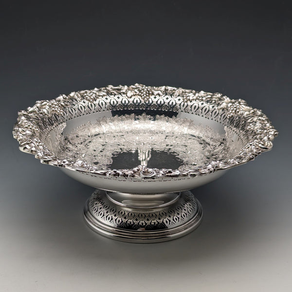 British Vintage Silver Plated Compote/Tazza Diameter 23cm Ellis Barker