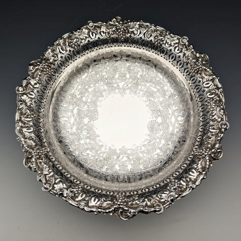 British Vintage Silver Plated Compote/Tazza Diameter 23cm Ellis Barker