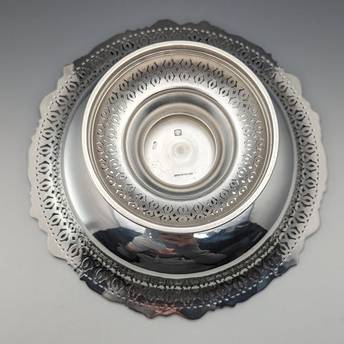 British Vintage Silver Plated Compote/Tazza Diameter 23cm Ellis Barker