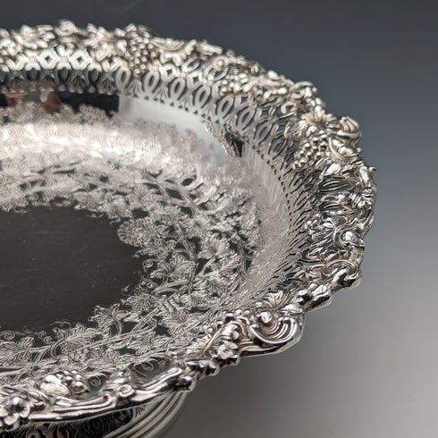 British Vintage Silver Plated Compote/Tazza Diameter 23cm Ellis Barker