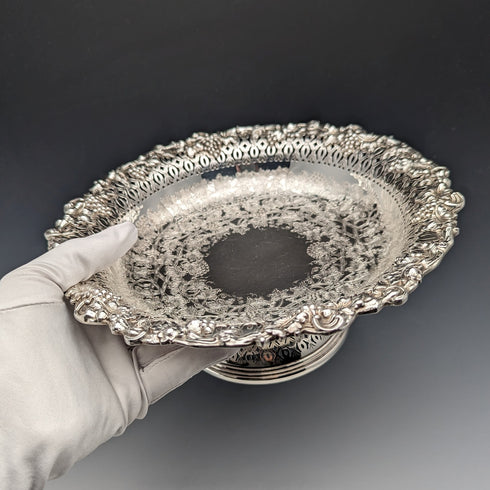 British Vintage Silver Plated Compote/Tazza Diameter 23cm Ellis Barker