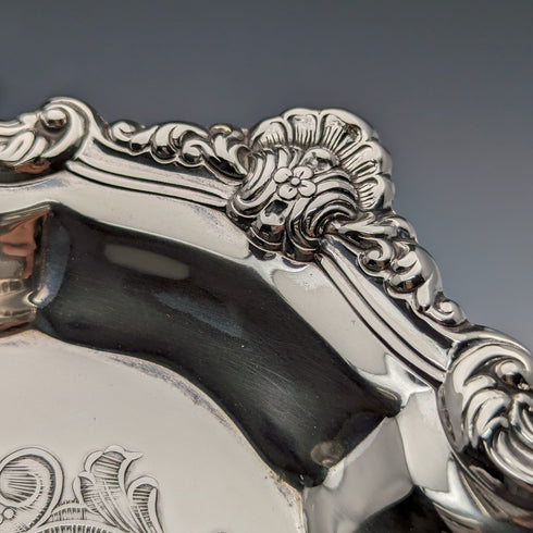 英國復古鍍銀托盤直徑29公分Flastaff