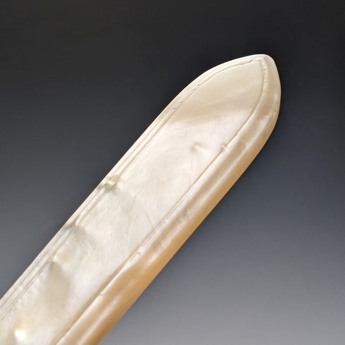 1875年 英国アンティーク 白蝶貝ハンドル&純銀ブレード カトラリー9ペアセット Walker & Hall 木箱入り