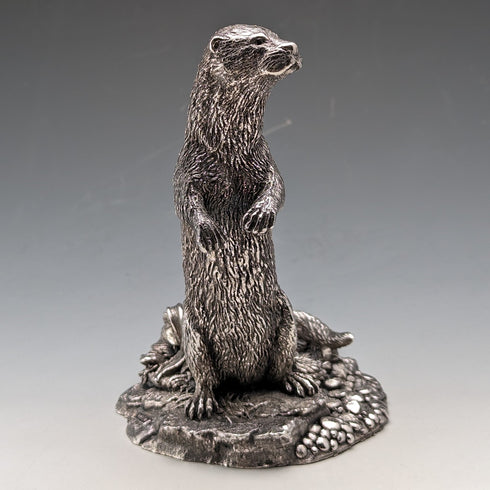 英国 カントリーアーティスト社 カワウソ 純銀張り彫刻 フィギュリン