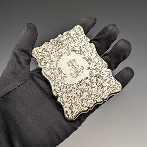 【お取り置き中】1913年 英国アンティーク 純銀製 小型カードケース 59g G Loveridge