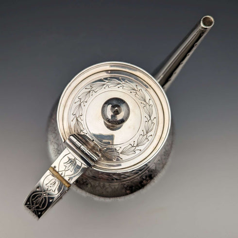 Circa 1880 British Antique Silver Plated Coffee Pot Walker & Hall