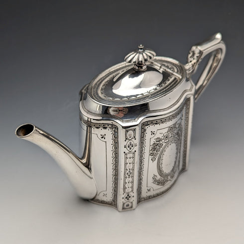 Circa 1885 British antique silver plated teapot Walker & Hal