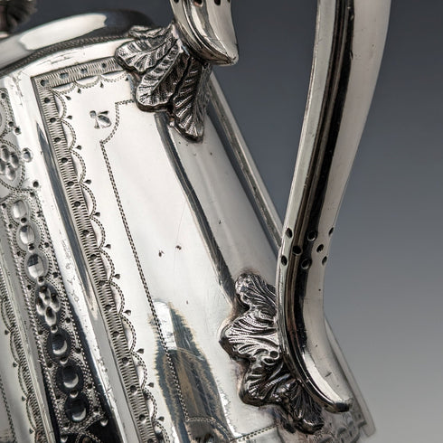 Circa 1885 British antique silver plated teapot Walker & Hal