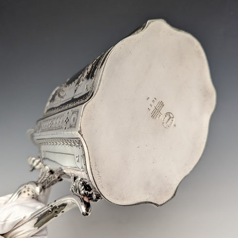 Circa 1885 British antique silver plated teapot Walker & Hal
