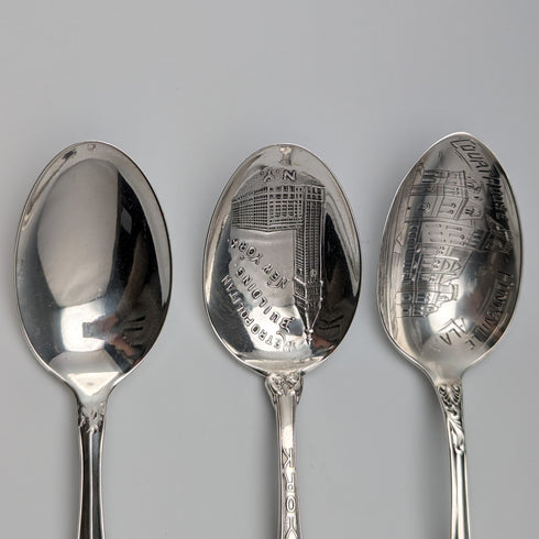 約 1900 年美國古董純銀紀念品湯匙 x6 茶匙大小總計 100 克