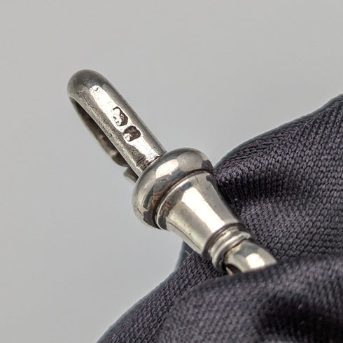 1884年頃 英国アンティーク 純銀製アルバートチェーン 37g エンブレムフォブ