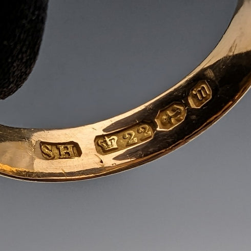 1896 年英國古董珠寶 K22 金戒指戒指 SH