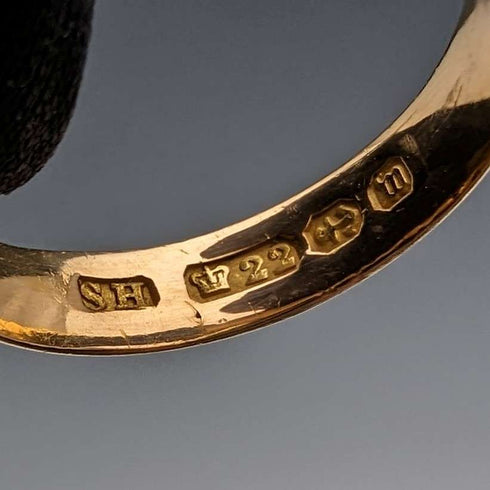 1896 年英國古董珠寶 K22 金戒指戒指 SH