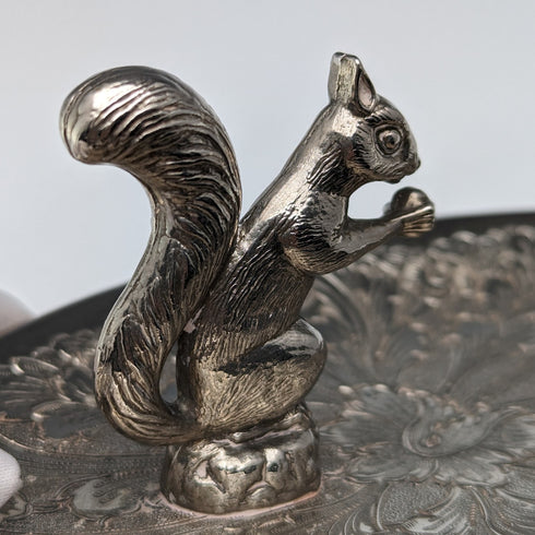 英國復古鍍銀松鼠裝飾橢圓形盤 Seba