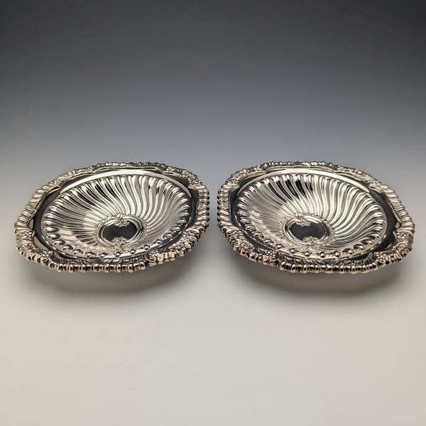 英國復古鍍銀碗碟一對