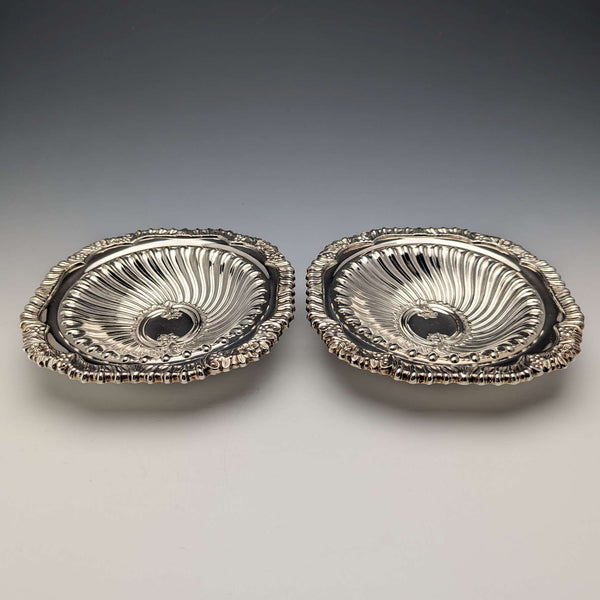 British Vintage Silver Plated Bowl Dish Pair