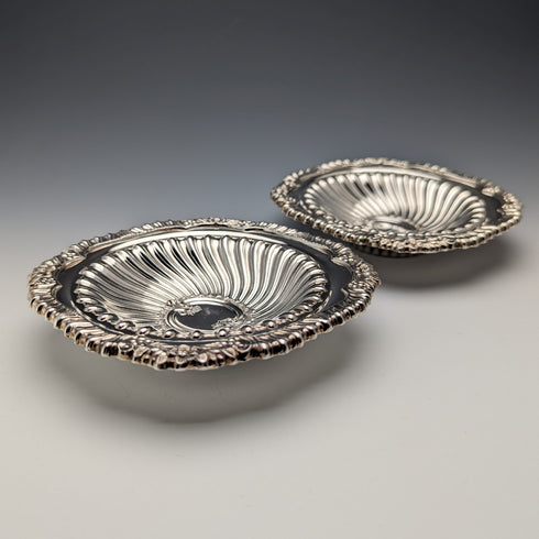 英國復古鍍銀碗碟一對