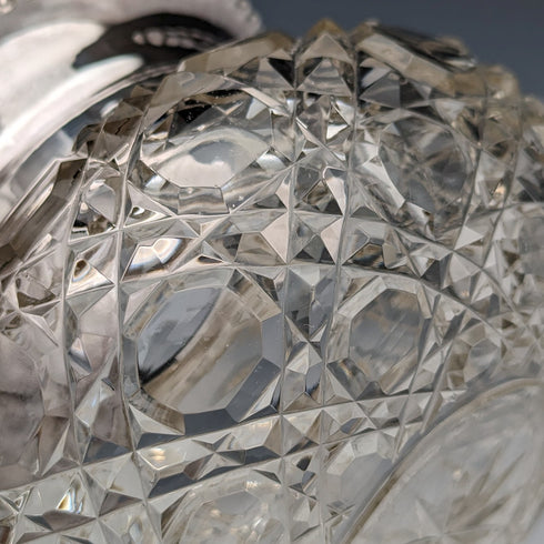 1929 英國復古切割玻璃碗純銀裝飾 Arthur Willmore Pennington